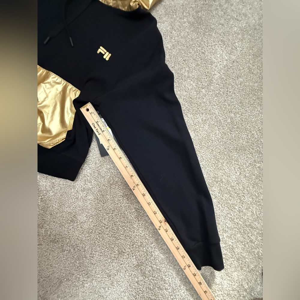 Fila & Saks Fifth Avenue Collab - Black and Gold Hoodie - size Medium - NWT - Picture 8 of 10
